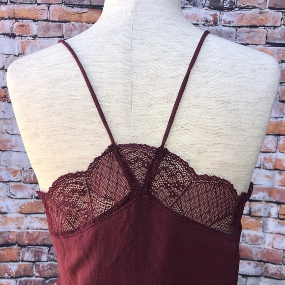 LOVESTITCH Lingerie Inspired Camisole Strappy Tank, NWT - BURGUNDY - Picture 8 of 8